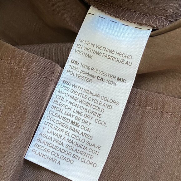 CHICO’s Brown Ring Trim Top Batwing 3/4 Sleeve Top Blouse Chico's Sz 0  - Z2362 - Picture 7 of 12